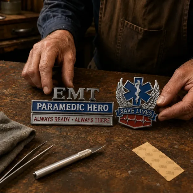 🇺🇸 EMT Paramedic Hero 3D Metal Car Emblem Badge