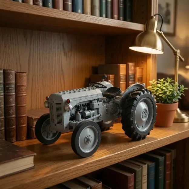 Classic 1948 Grey Farm Tractor Building Block Set – Vintage Field Edition