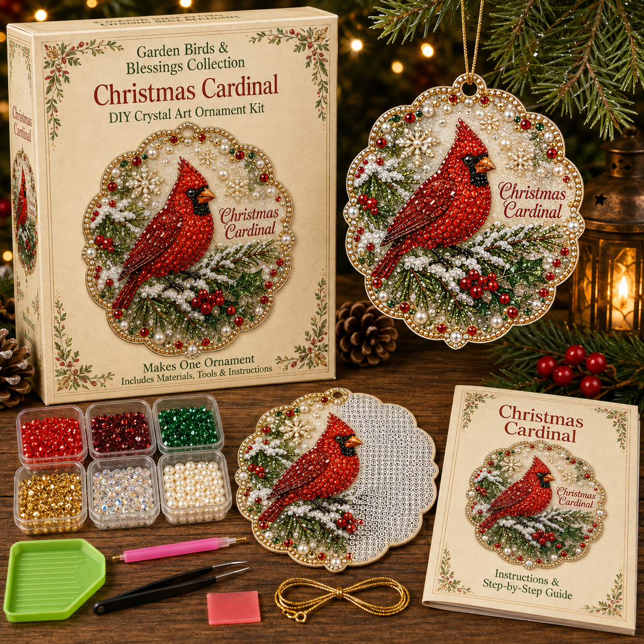 🐦 Garden Birds & Blessings Pearl Diamond Art Hanging Ornament Kit