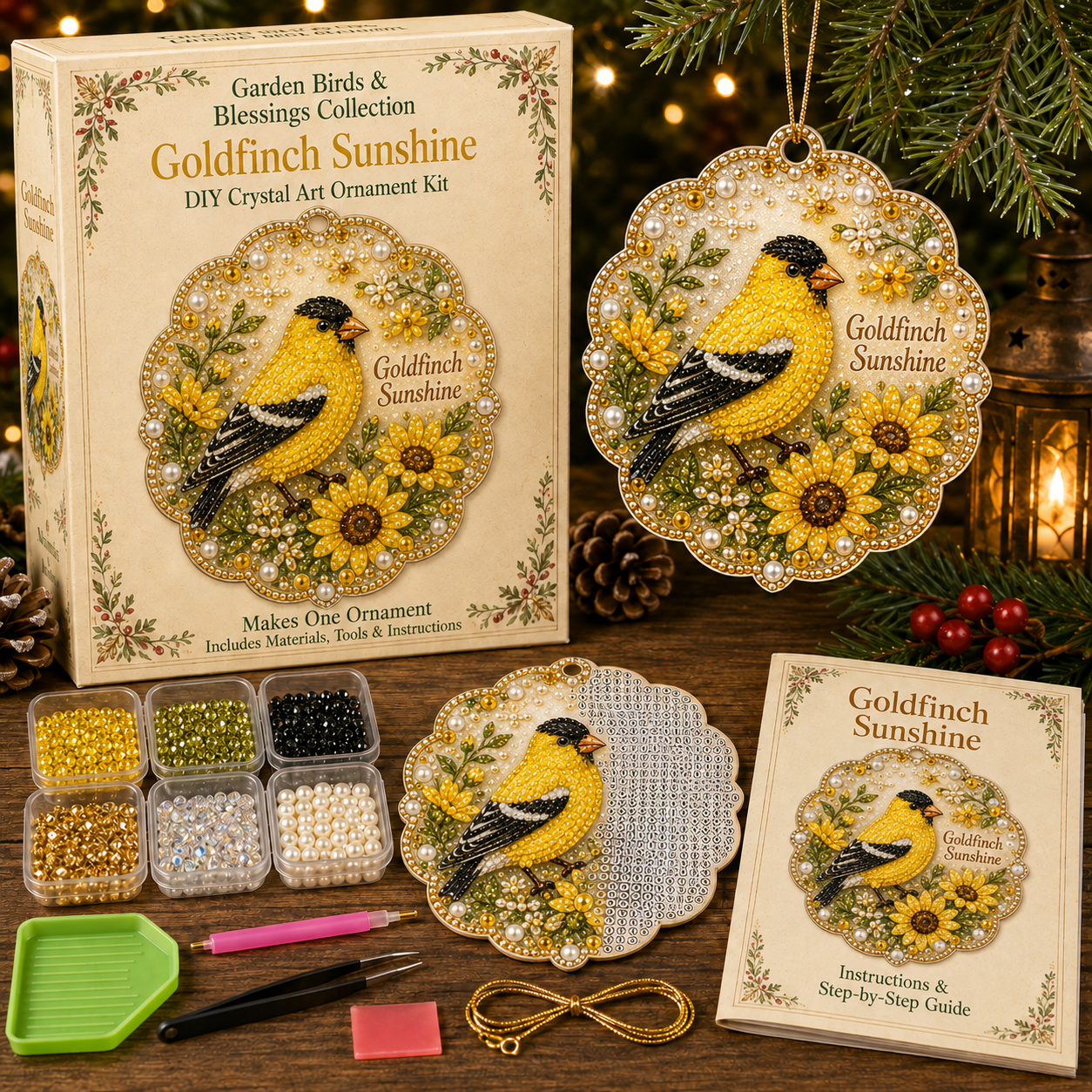 🐦 Garden Birds & Blessings Pearl Diamond Art Hanging Ornament Kit