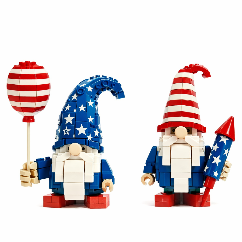 🇺🇸 Limited Edition 2026 | America 250th Anniversary: Patriotic Star-Spangled Gnome Building Set