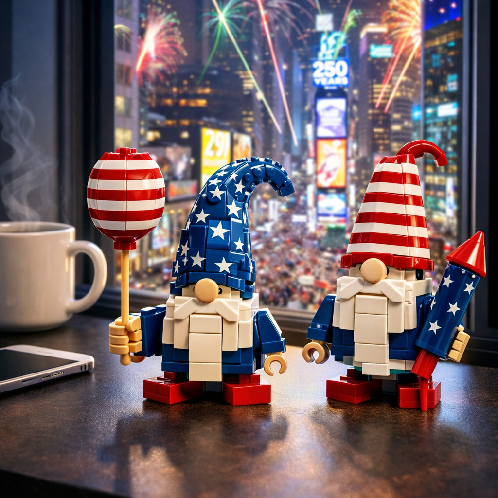 🇺🇸 Limited Edition 2026 | America 250th Anniversary: Patriotic Star-Spangled Gnome Building Set