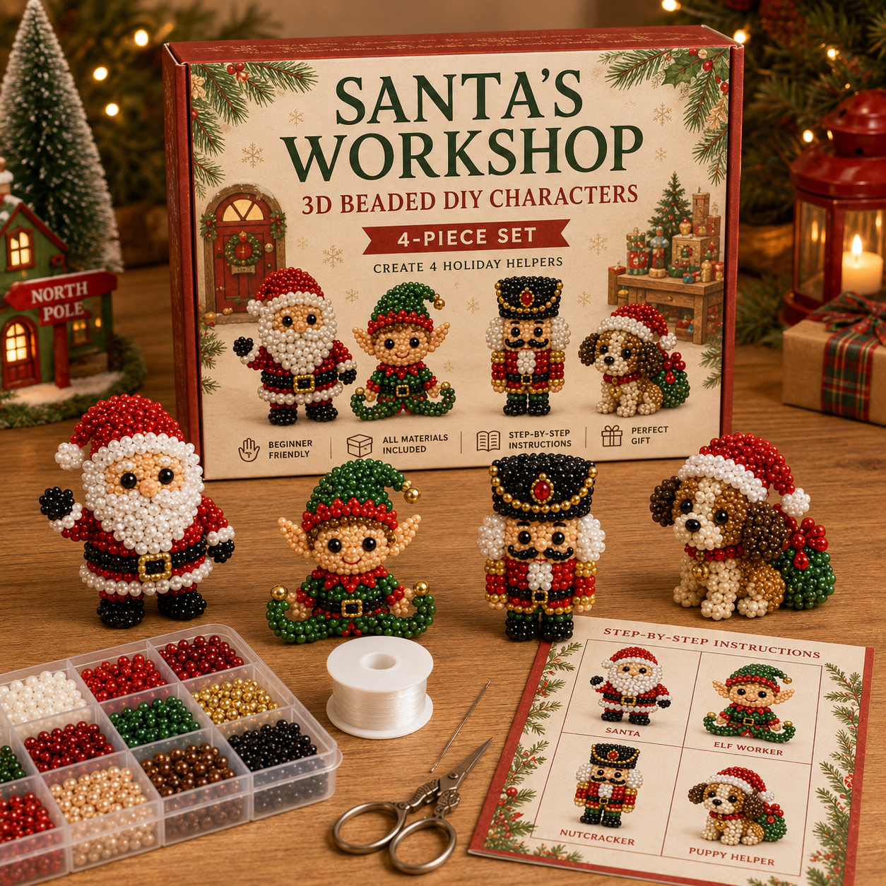 🔥 LAST DAY! Get 60% OFF Christmas Early Bird Special 🎄 3D Beaded Christmas Icons DIY Kit