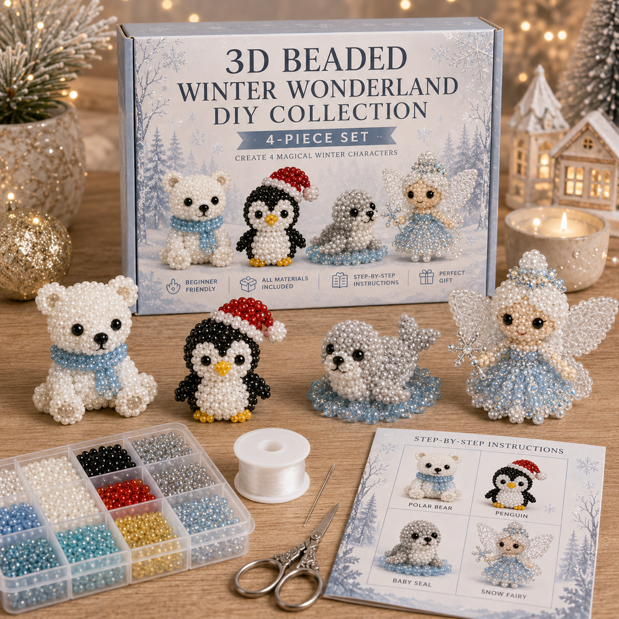 🔥 LAST DAY! Get 60% OFF Christmas Early Bird Special 🎄 3D Beaded Christmas Icons DIY Kit