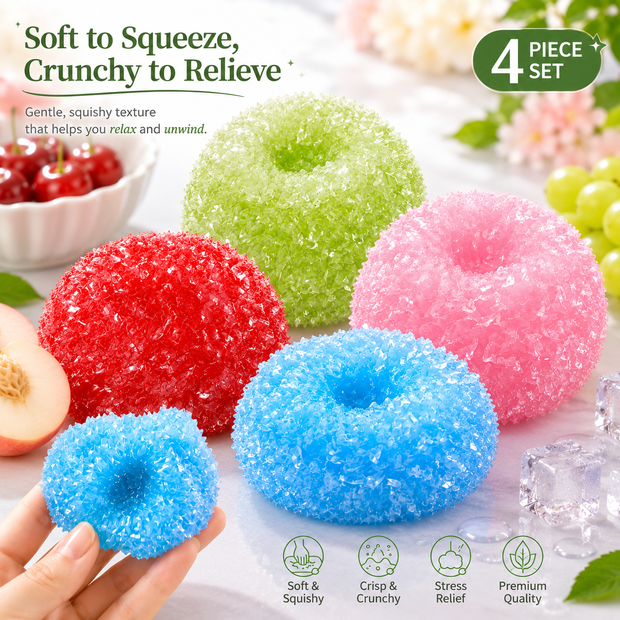 🍬Crystal Mochi Candy Squishy™ — Crispy Squish • Instant Stress Relief ✨
