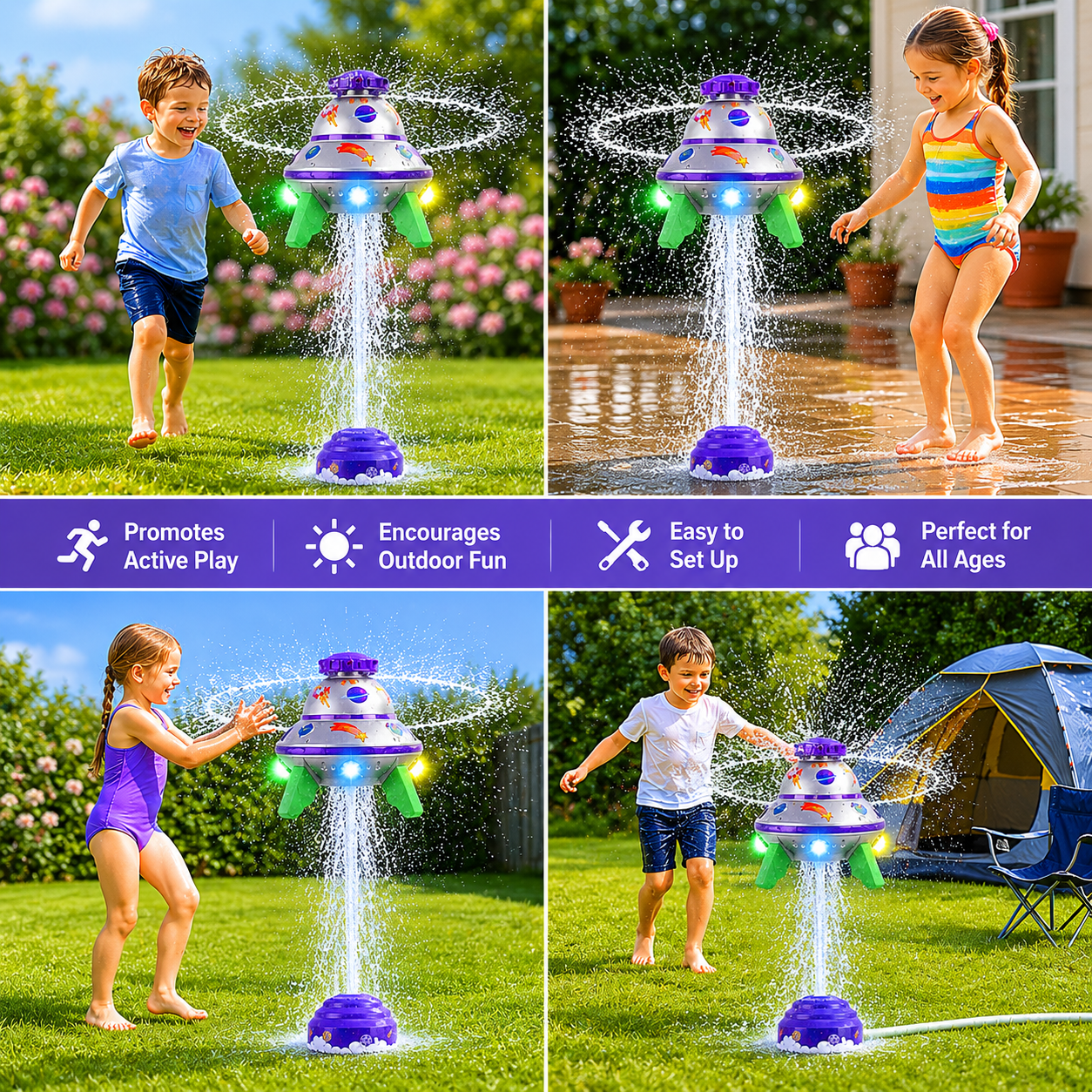 🛸LAST DAY 70% OFF — Flying Rocket Water Sprinkler Outdoor Toy for Kids