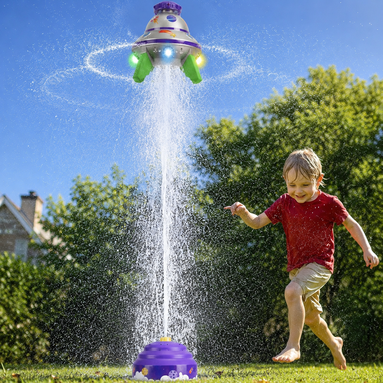 🛸LAST DAY 70% OFF — Flying Rocket Water Sprinkler Outdoor Toy for Kids