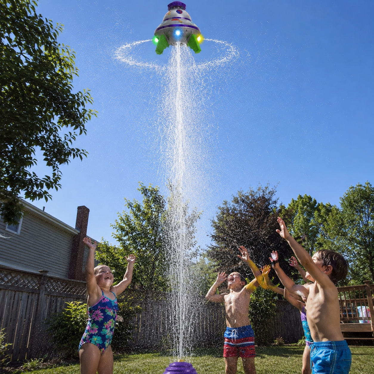🛸LAST DAY 70% OFF — Flying Rocket Water Sprinkler Outdoor Toy for Kids