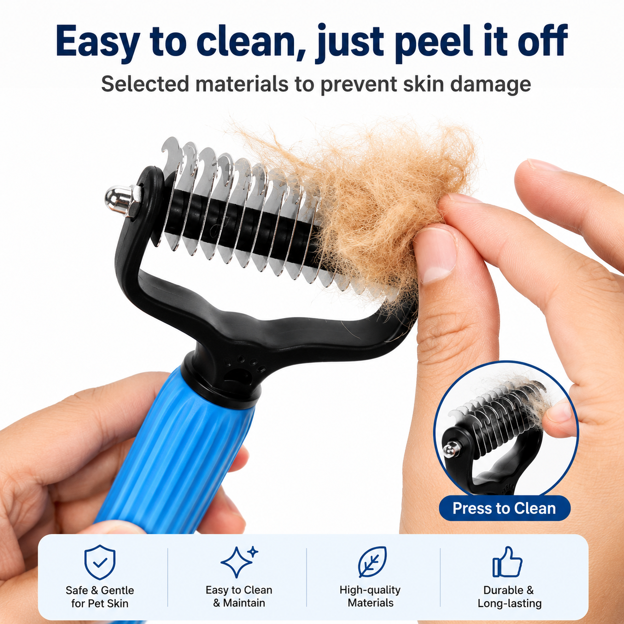 Double Sided Dog Detangling Comb for Shedding and Matted Hair