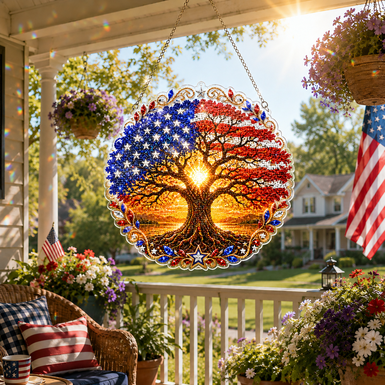 ☀️LAST DAY 70% OFF🌈 - DIY America Landmark Crystal Diamond Hanging Ornament
