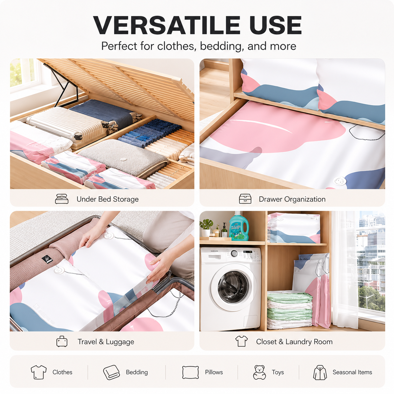 📦 Large-Capacity Vacuum Bags – No Pump Needed! 💨✨