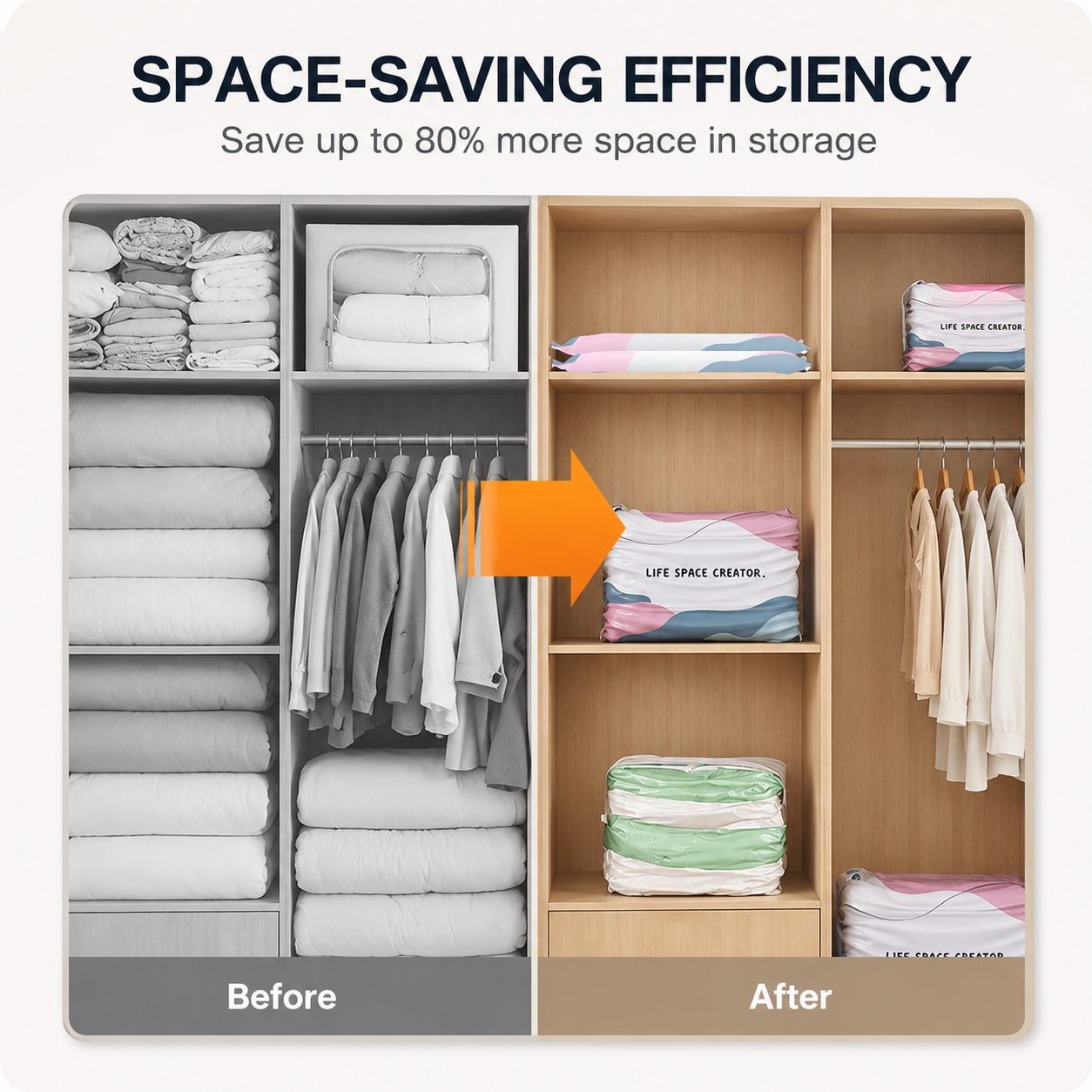 📦 Large-Capacity Vacuum Bags – No Pump Needed! 💨✨
