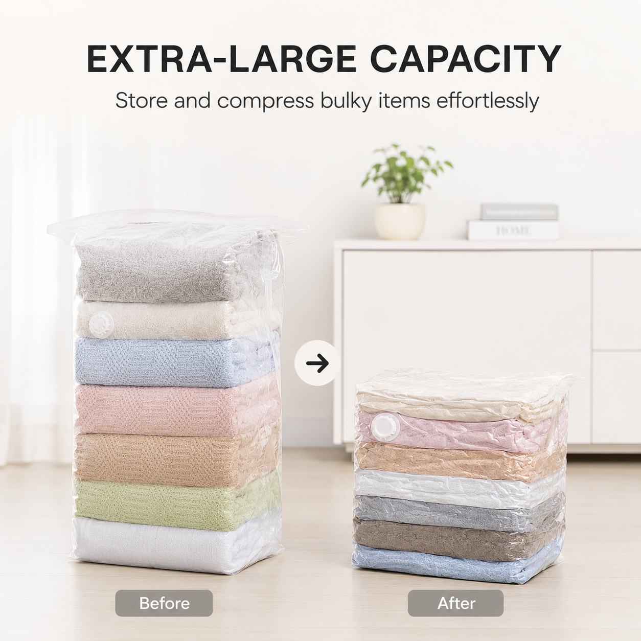 📦 Large-Capacity Vacuum Bags – No Pump Needed! 💨✨