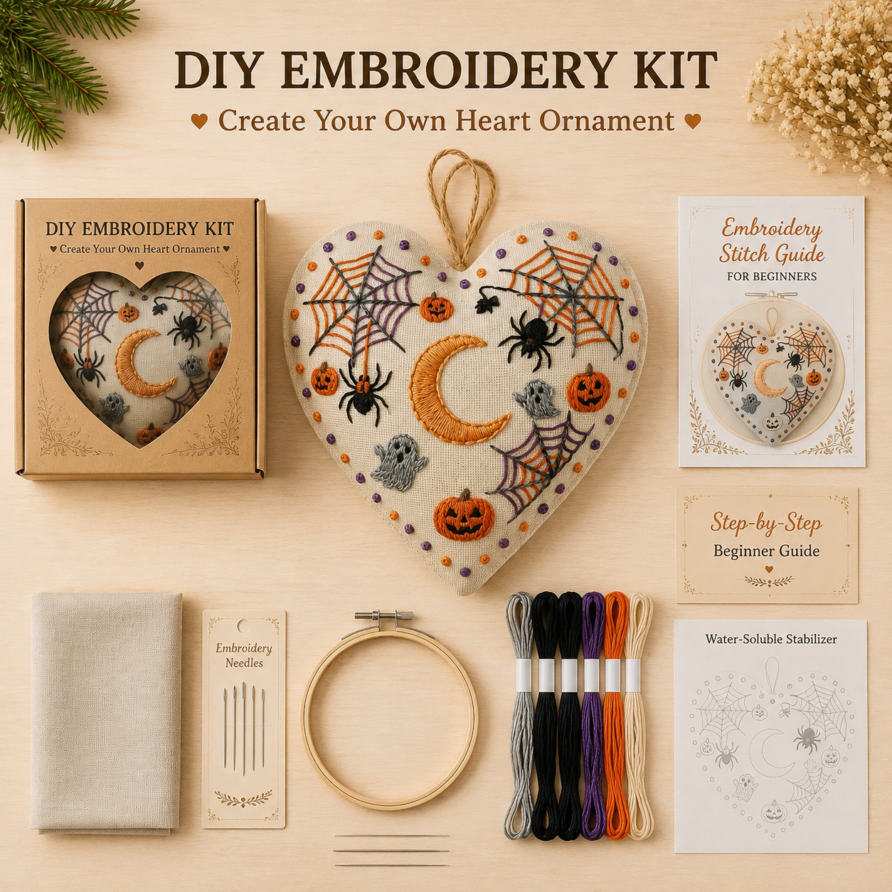 💕Today's Sale Price - Handmade Heart Ornament Embroidery Kit™