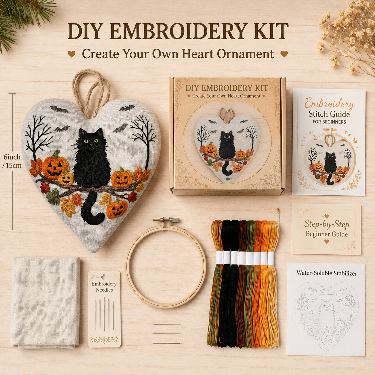 💕Today's Sale Price - Handmade Heart Ornament Embroidery Kit™