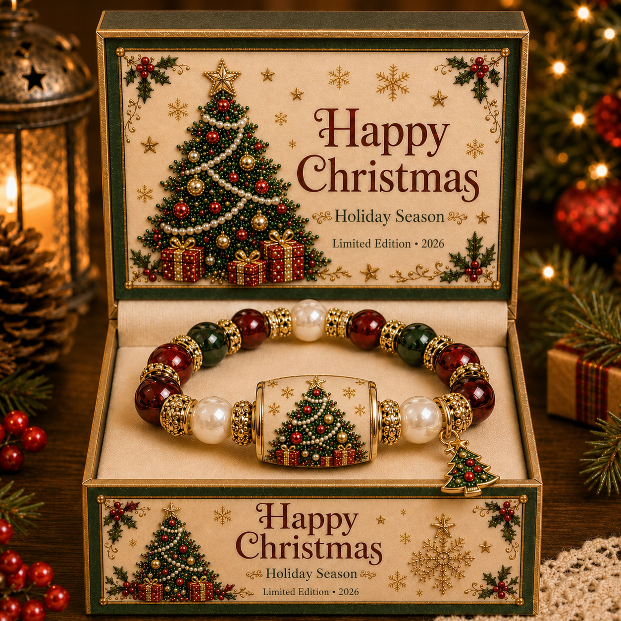 💥 Last Day 75% OFF – 🎄 Christmas Good Luck Blessing Stone Bracelet