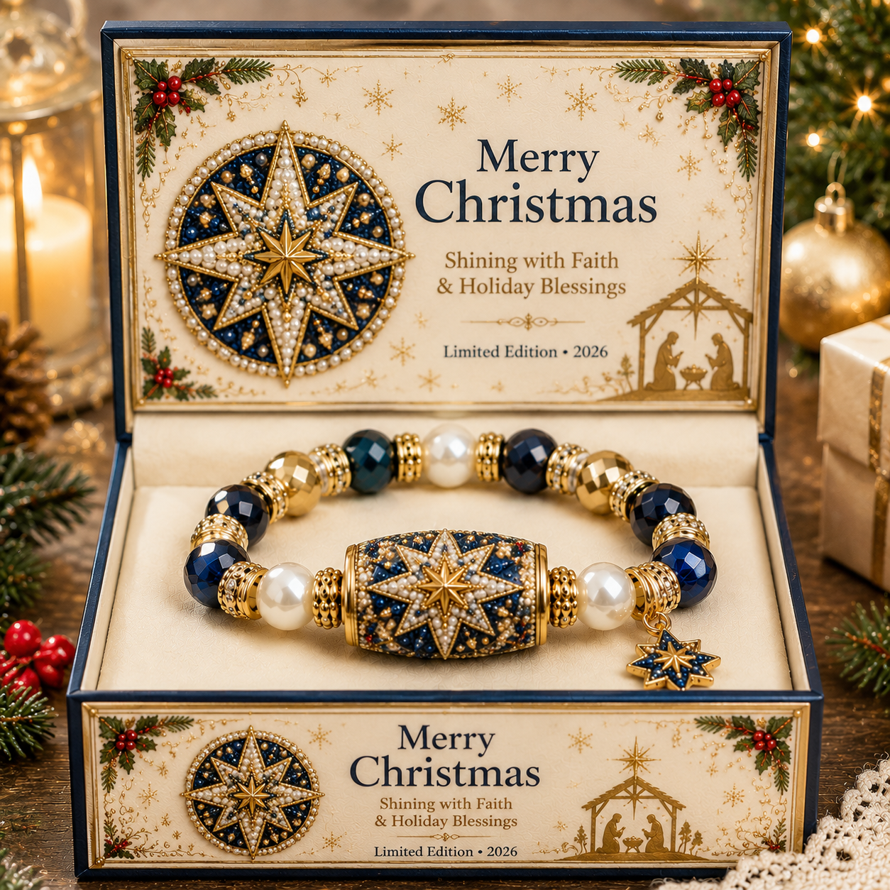 💥 Last Day 70% OFF – 🎄 Christmas Good Luck Blessing Stone Bracelet