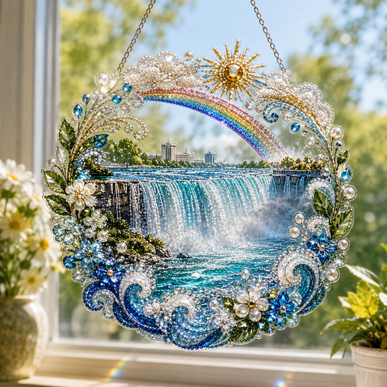 ☀️LAST DAY 70% OFF🌈 - DIY America Landmark Crystal Diamond Hanging Ornament