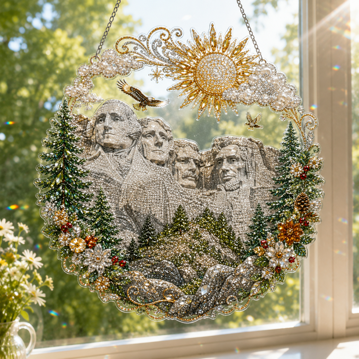 ☀️LAST DAY 70% OFF🌈 - DIY America Landmark Crystal Diamond Hanging Ornament