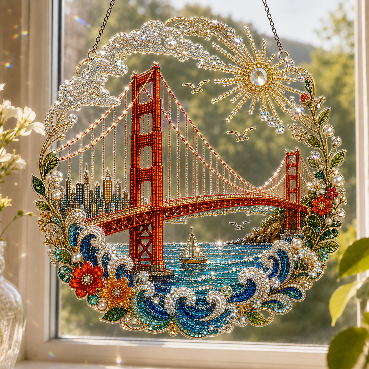 ☀️LAST DAY 70% OFF🌈 - DIY America Landmark Crystal Diamond Hanging Ornament