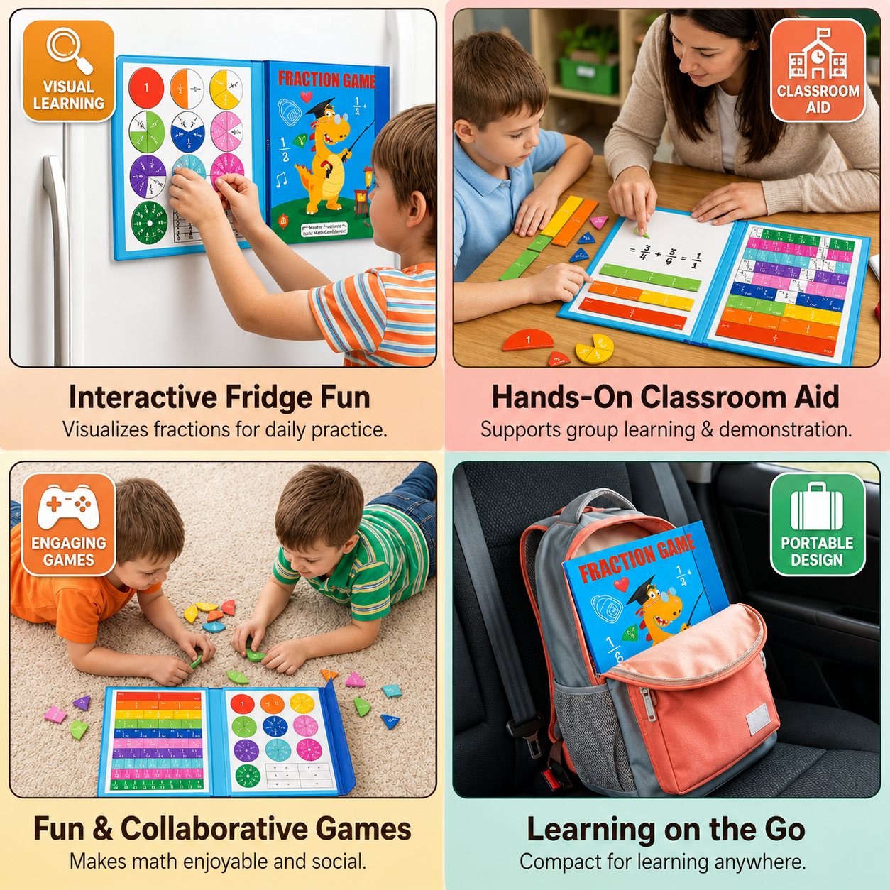 🔥 Montessori Kids Fraction Magnet Learning Toy 🎓