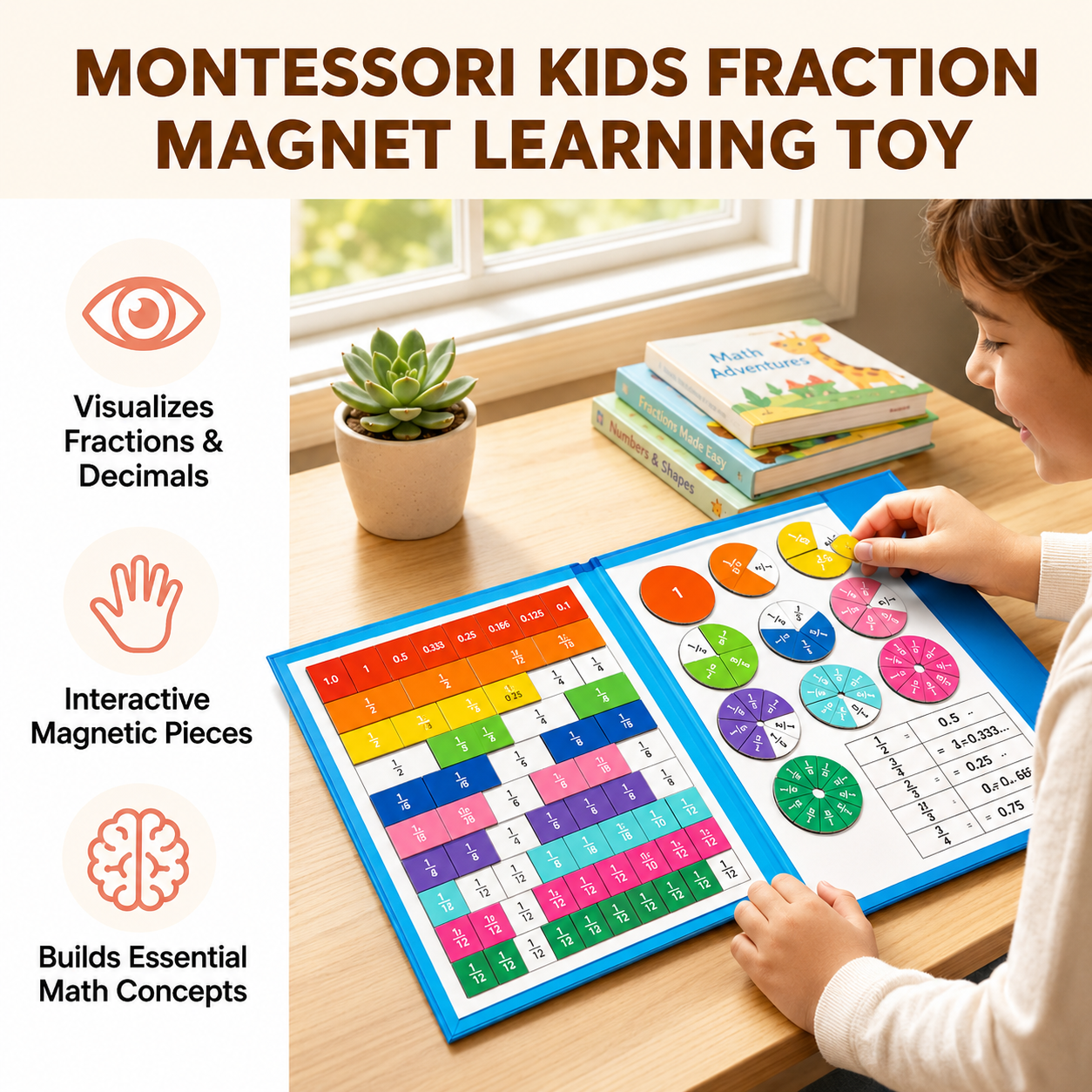 🔥 Montessori Kids Fraction Magnet Learning Toy 🎓