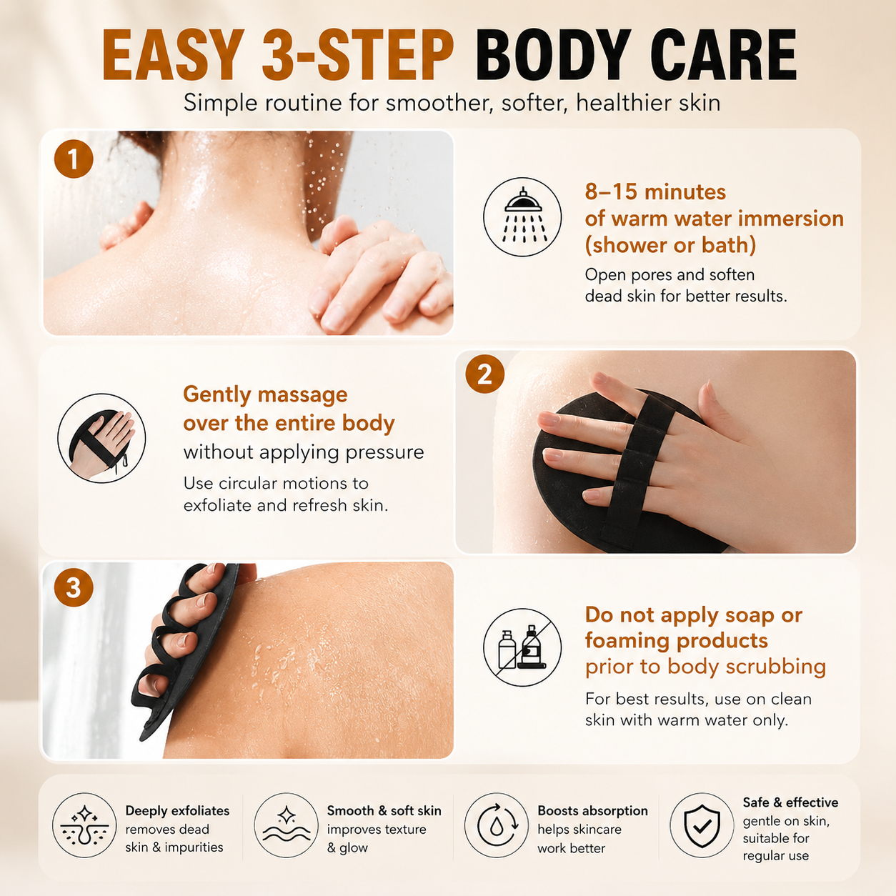 🧽 Nano-Frosted Exfoliating Body Scrub Pad