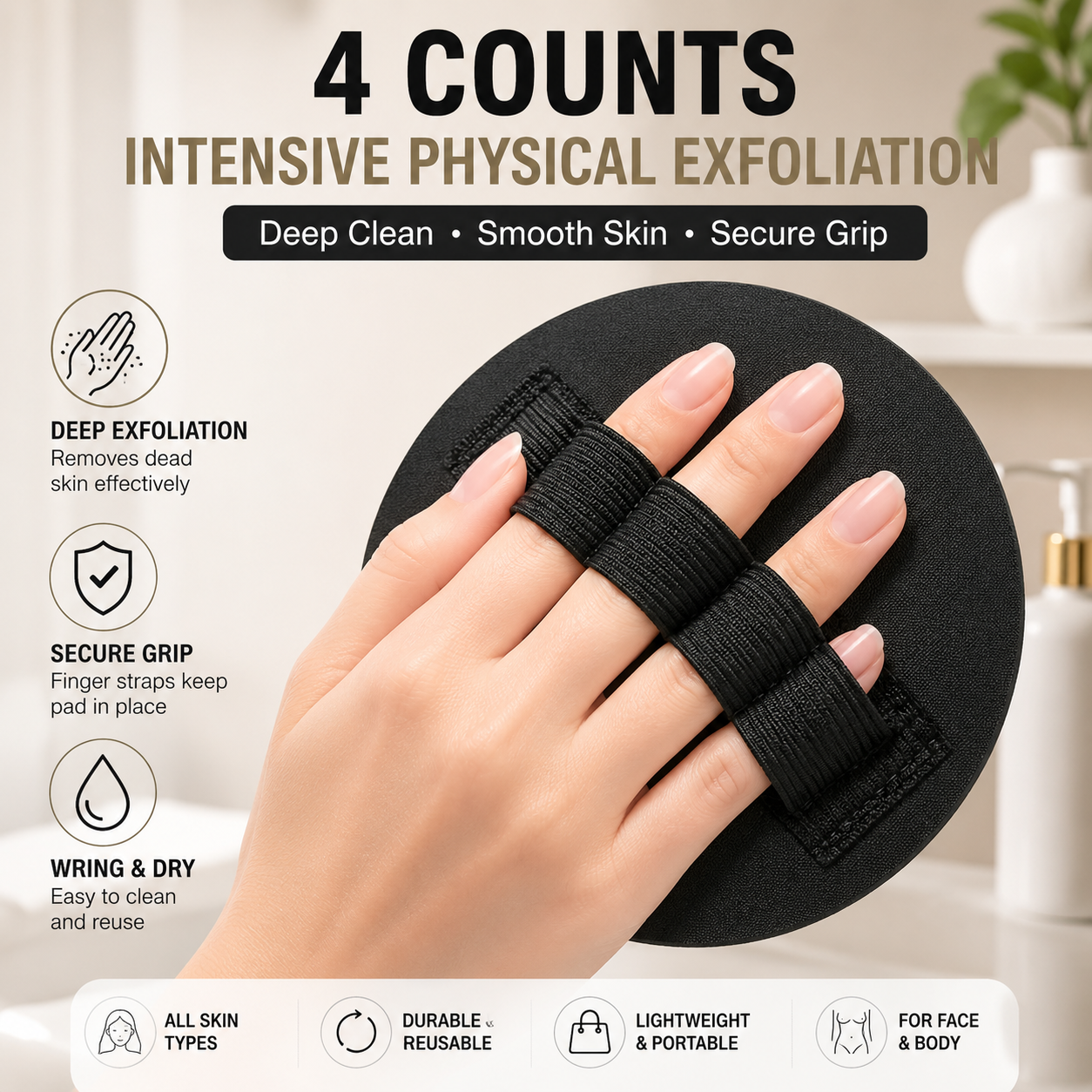 🧽 Nano-Frosted Exfoliating Body Scrub Pad