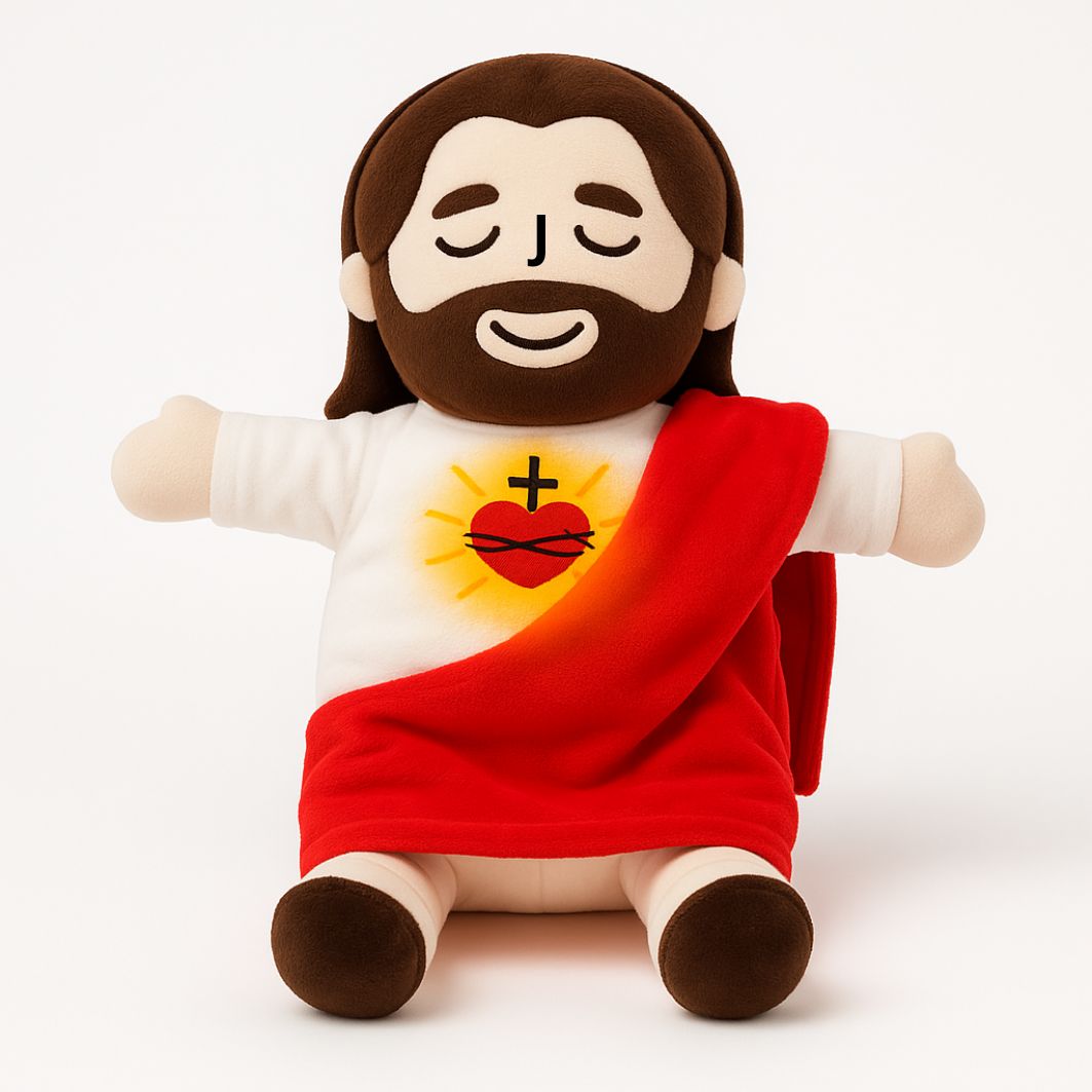 Calming Jesus Plush™ — Breathing Plush with Soothing Music & Gentle Light
