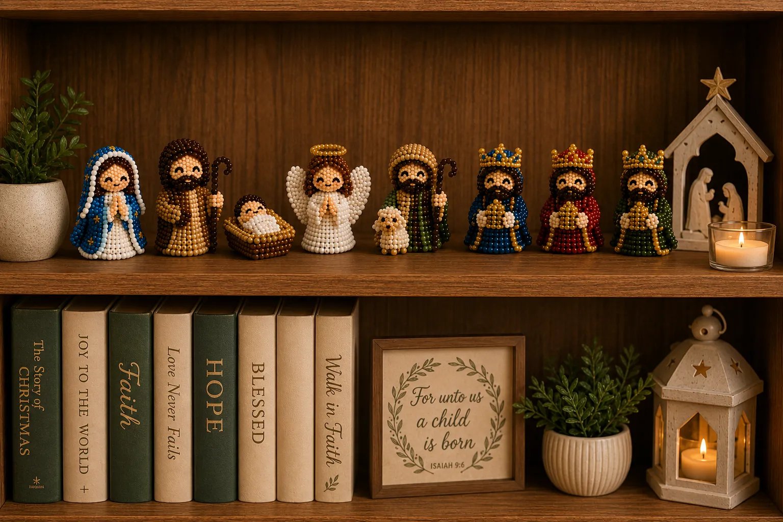 ✝️3D Beaded Nativity Collection DIY Kit –– Handmade Christmas Faith Craft Set (8-Piece Set)