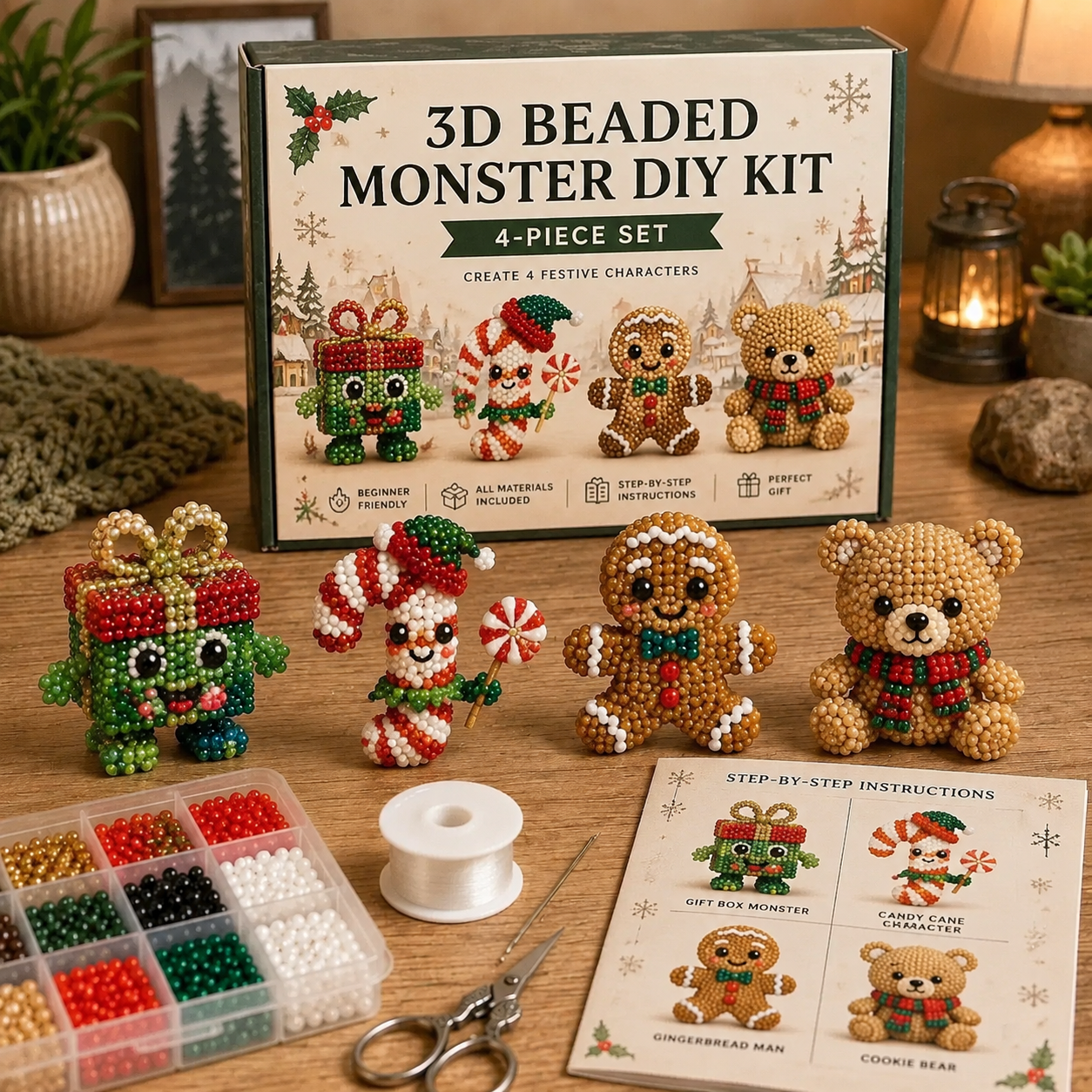 🔥 LAST DAY! Get 60% OFF Christmas Early Bird Special 🎄 3D Beaded Christmas Icons DIY Kit