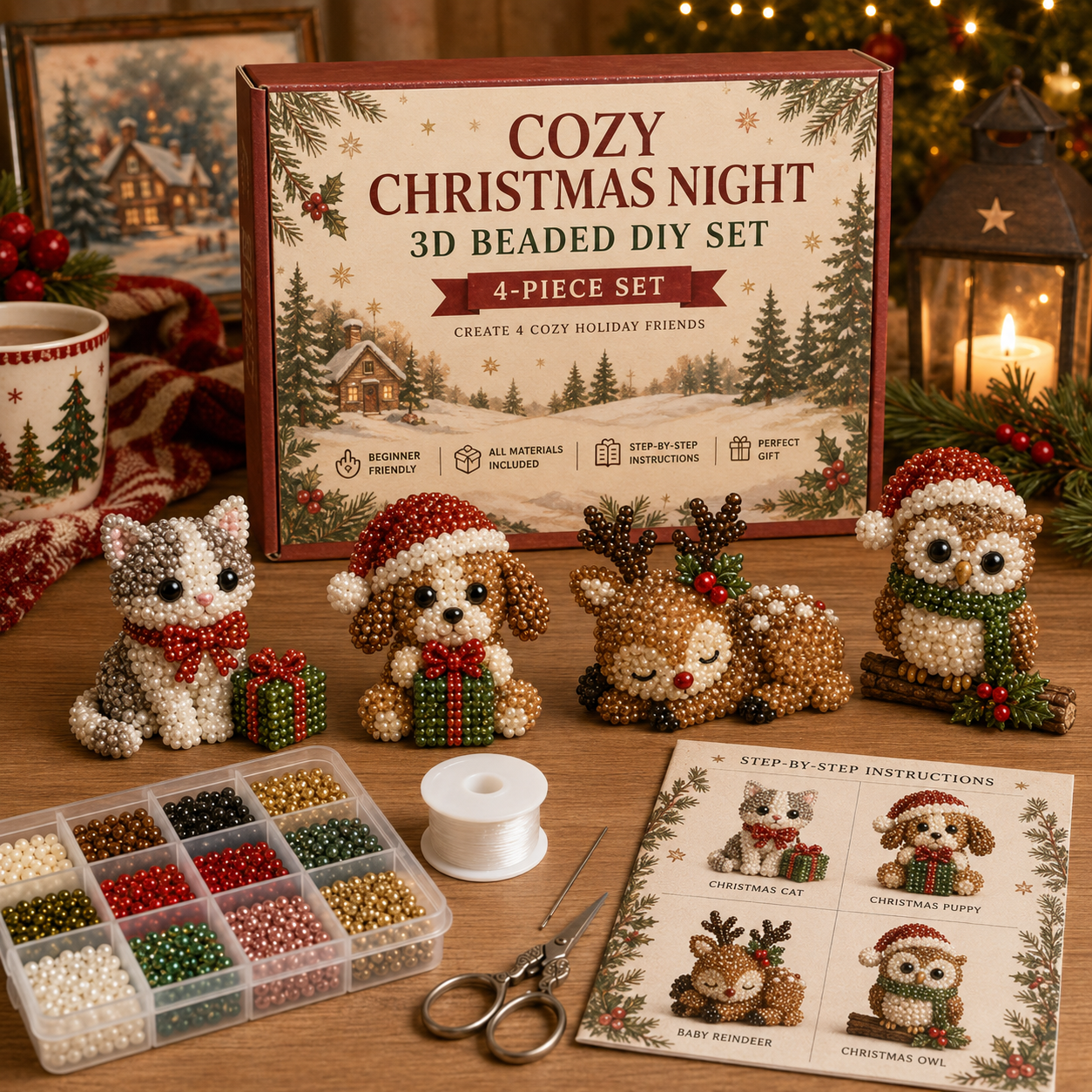 🔥 LAST DAY! Get 60% OFF Christmas Early Bird Special 🎄 3D Beaded Christmas Icons DIY Kit