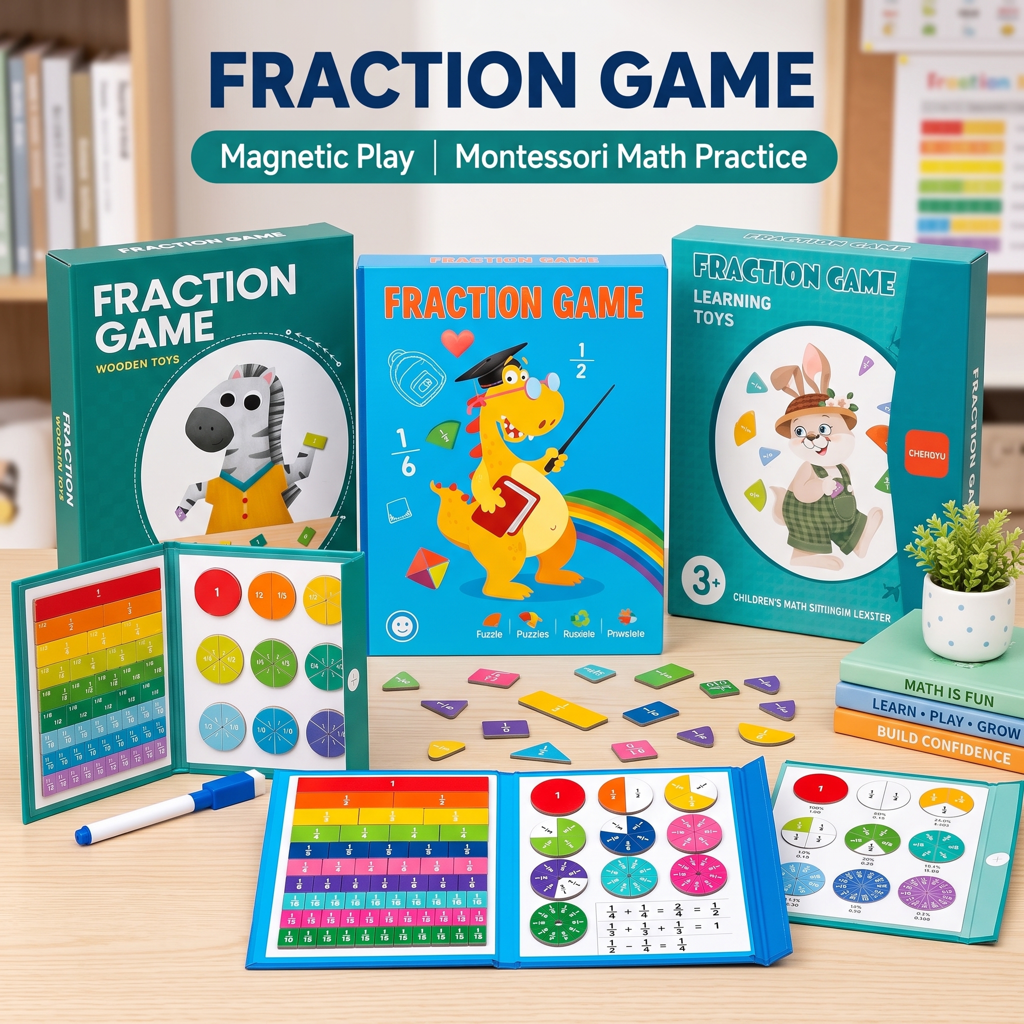 🔥 Montessori Kids Fraction Magnet Learning Toy 🎓