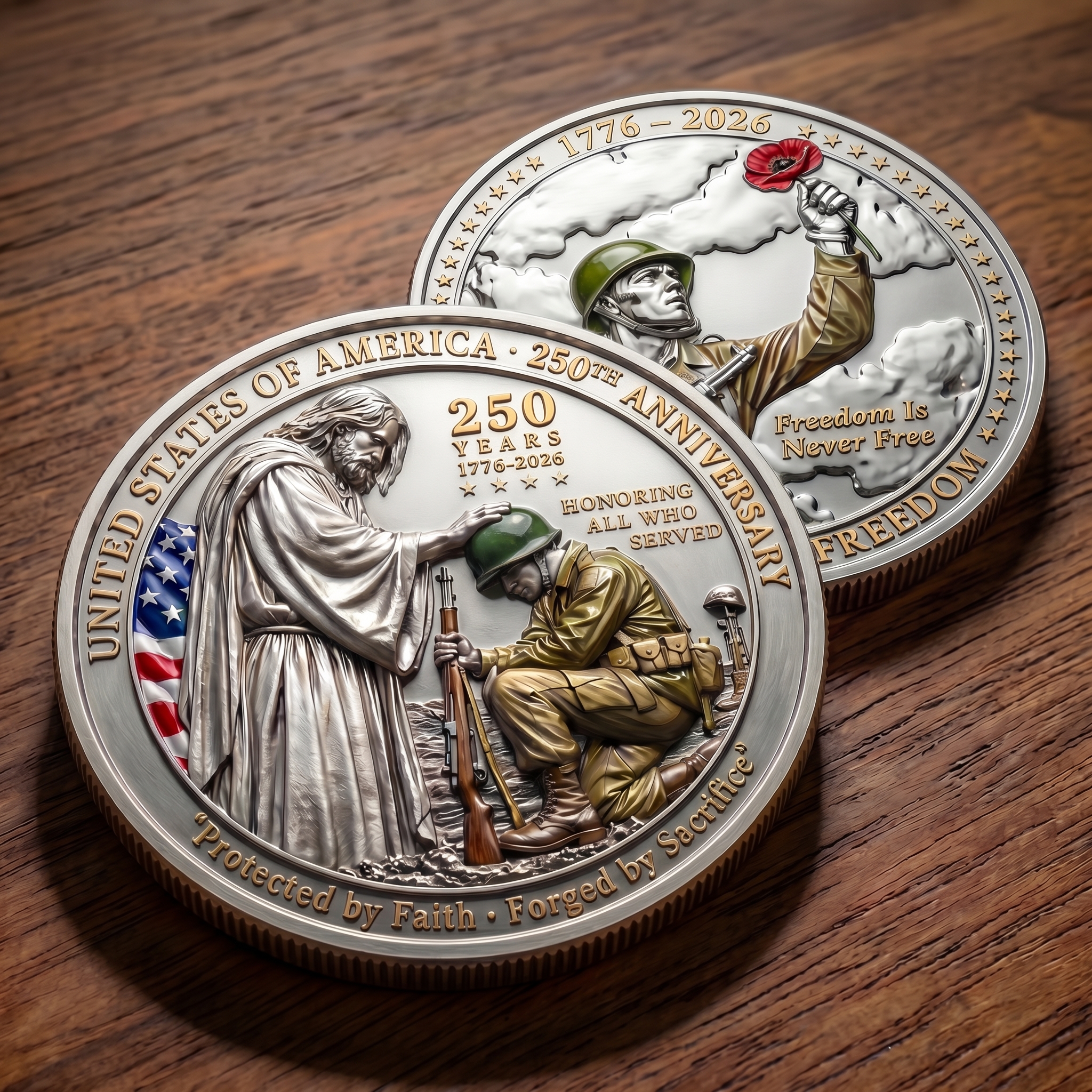 🌹 America 250th Independence Day Freedom Tribute Coin