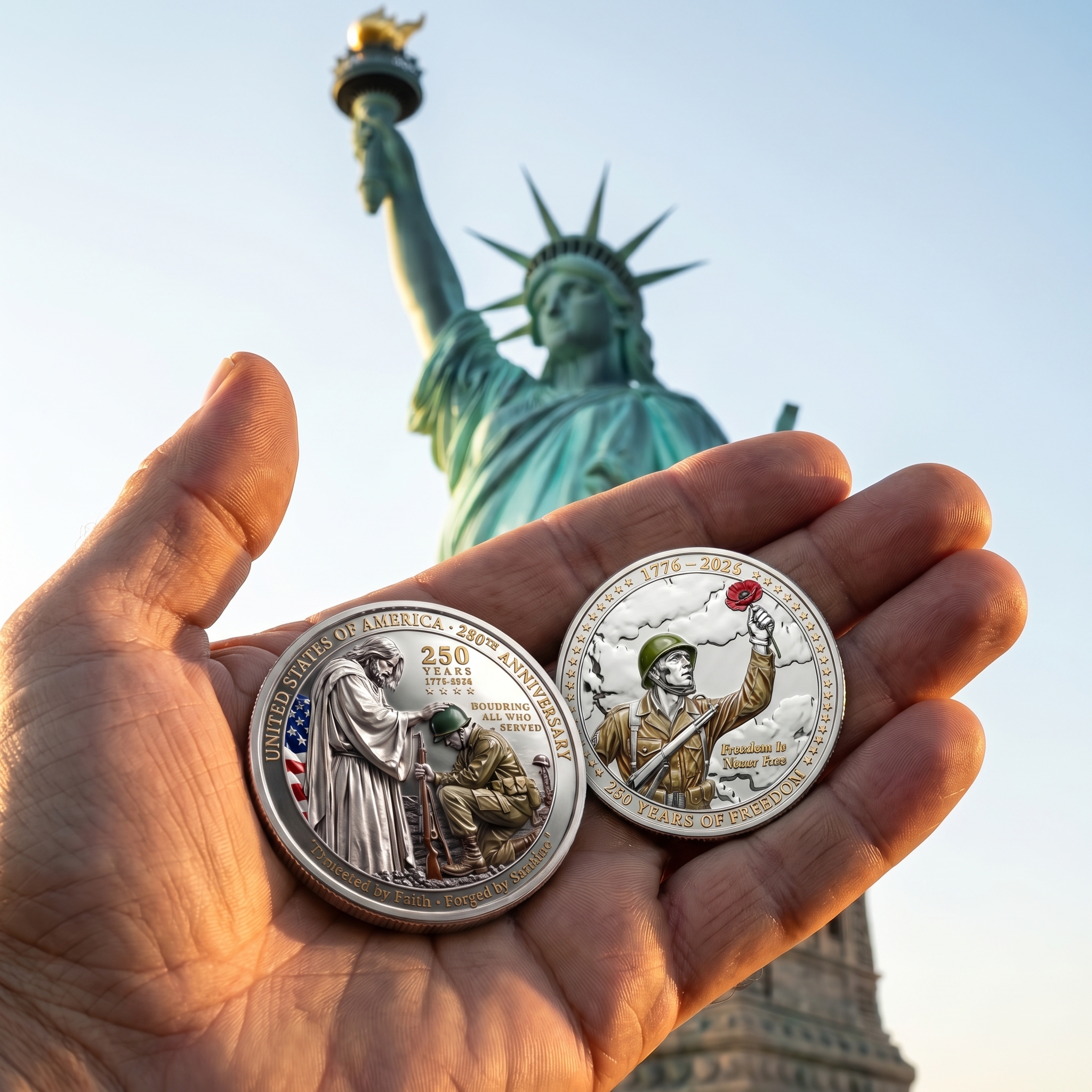 🌹 America 250th Independence Day Freedom Tribute Coin