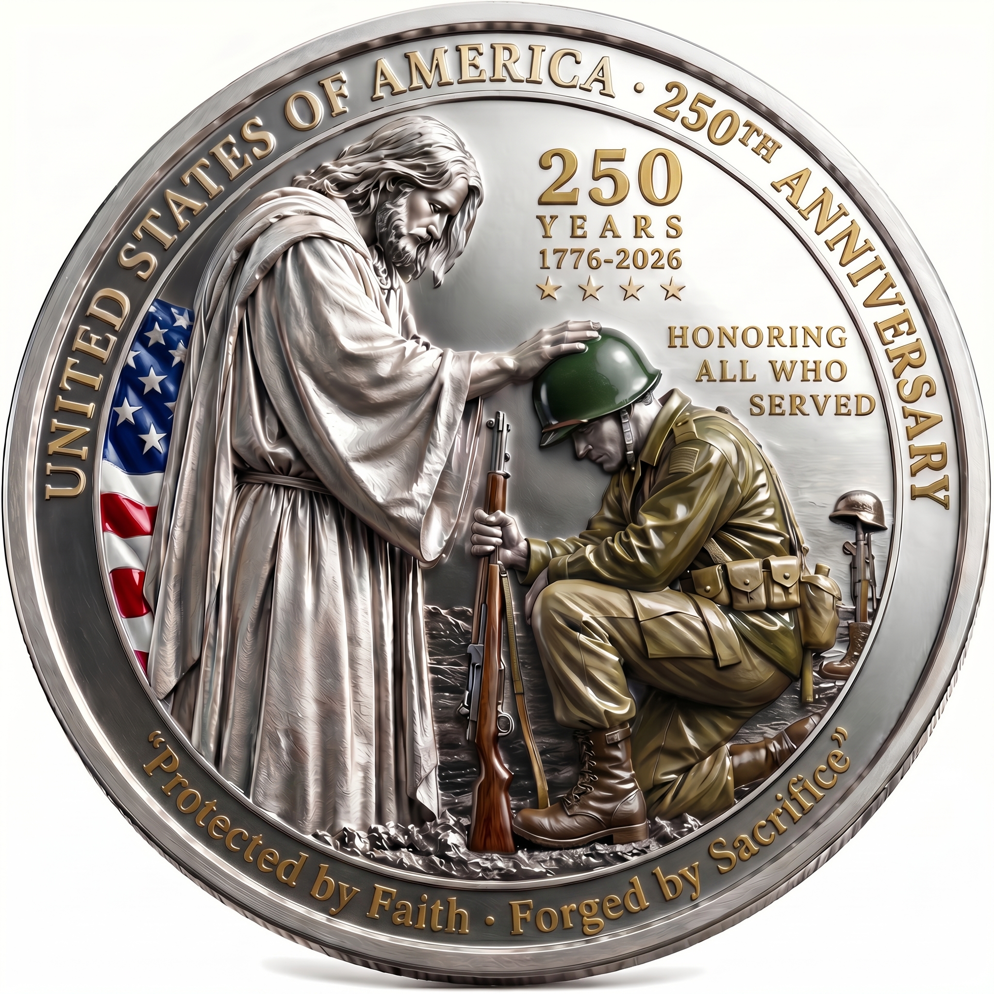 🌹 America 250th Independence Day Freedom Tribute Coin