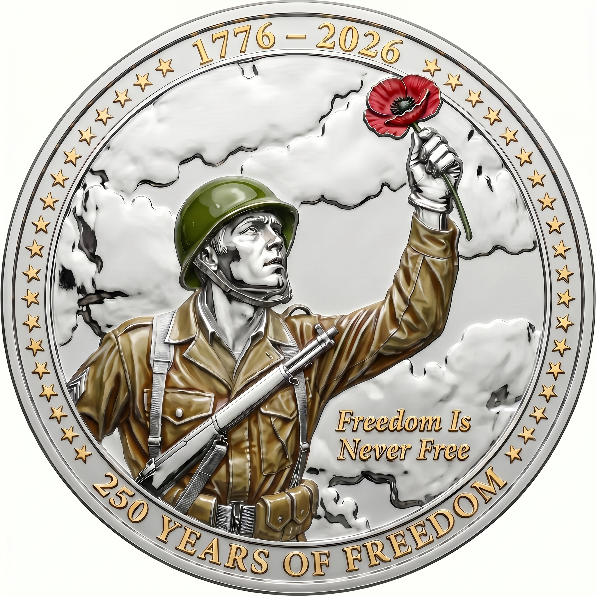 🌹 America 250th Independence Day Freedom Tribute Coin