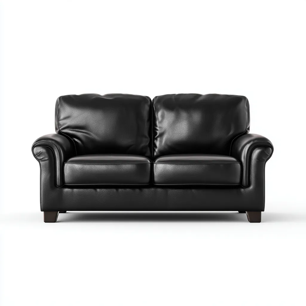 Canapé 2 places - Cuir - 178x92x86 cm - Noir - Style classique moderne-Havoraiabode