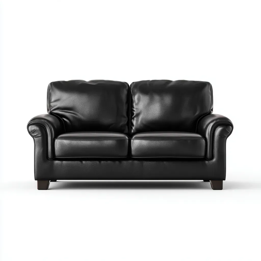 Canapé 2 places - Cuir - 178x92x86 cm - Noir - Style classique moderne-Havoraiabode
