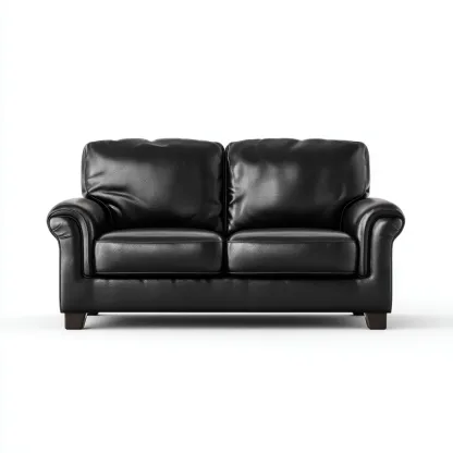 Canapé 2 places - Cuir - 178x92x86 cm - Noir - Style classique moderne-Havoraiabode