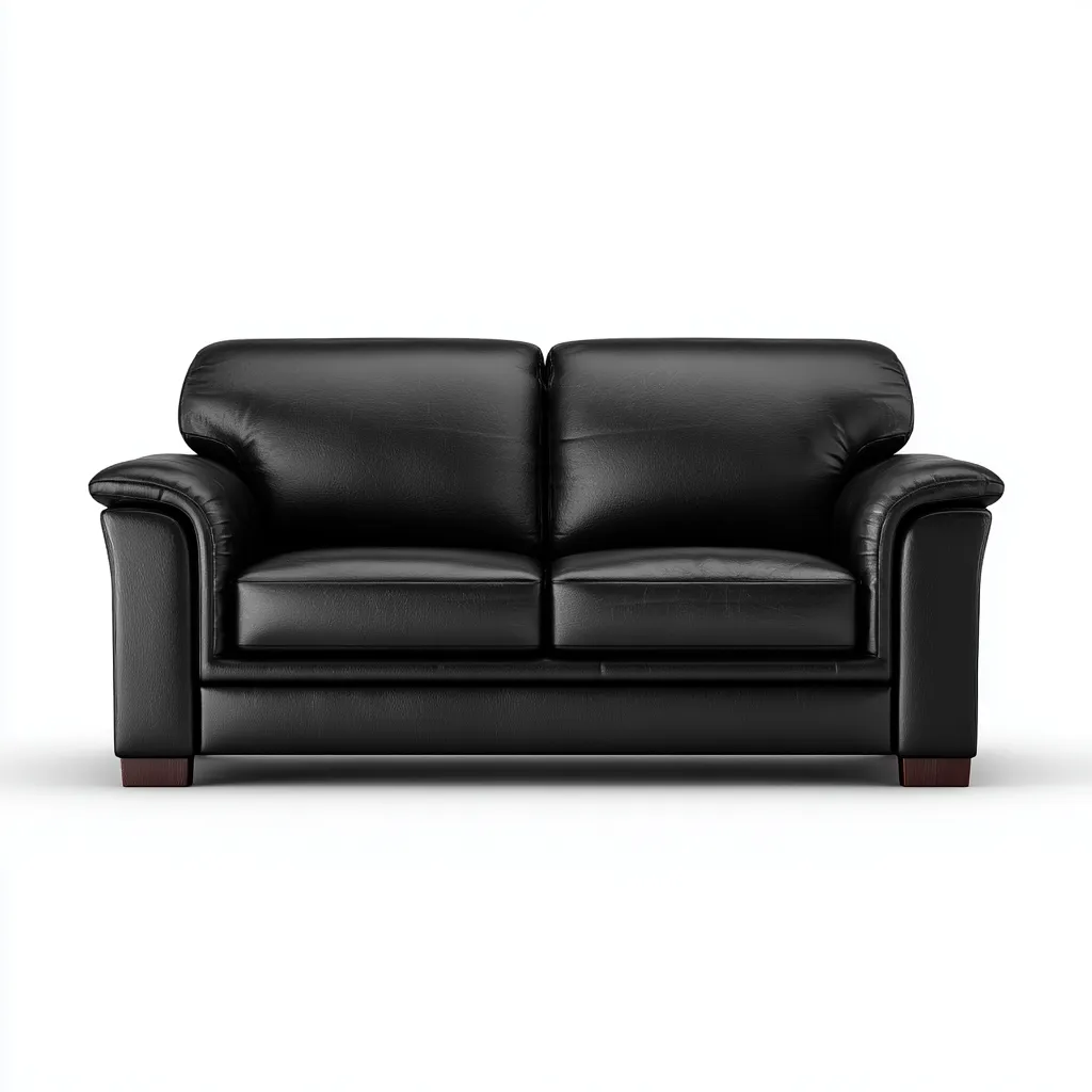 Canapé 2 places - Cuir - 180x94x85 cm - Noir - Style classique contemporain-Havoraiabode