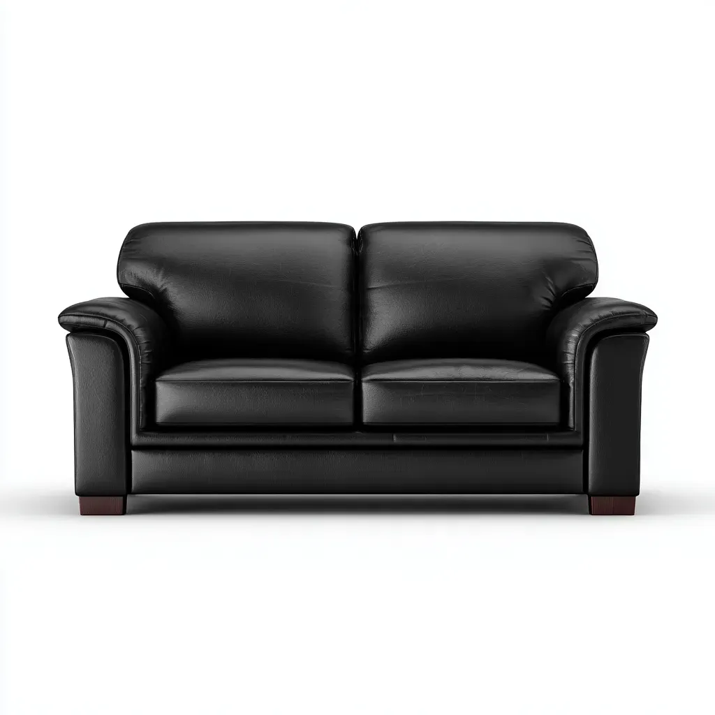 Canapé 2 places - Cuir - 180x94x85 cm - Noir - Style classique contemporain-Havoraiabode