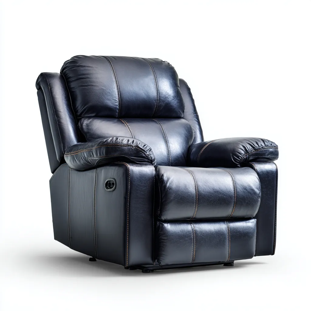 Fauteuil relax-cuir-98x102x110 cm-noir-style détente confortable-Havoraiabode