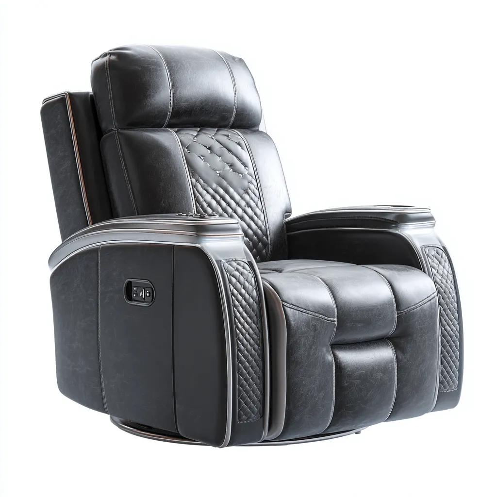 Fauteuil relax-cuir-98x102x114 cm-noir-design contemporain relaxation électrique LED-Havoraiabode