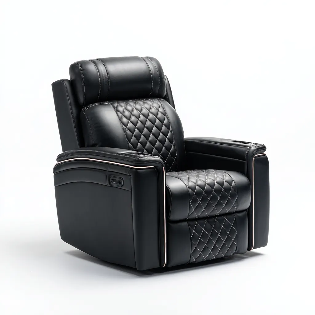 Fauteuil relax-cuir-92x98x110 cm-noir-fonction relaxation électrique-Havoraiabode