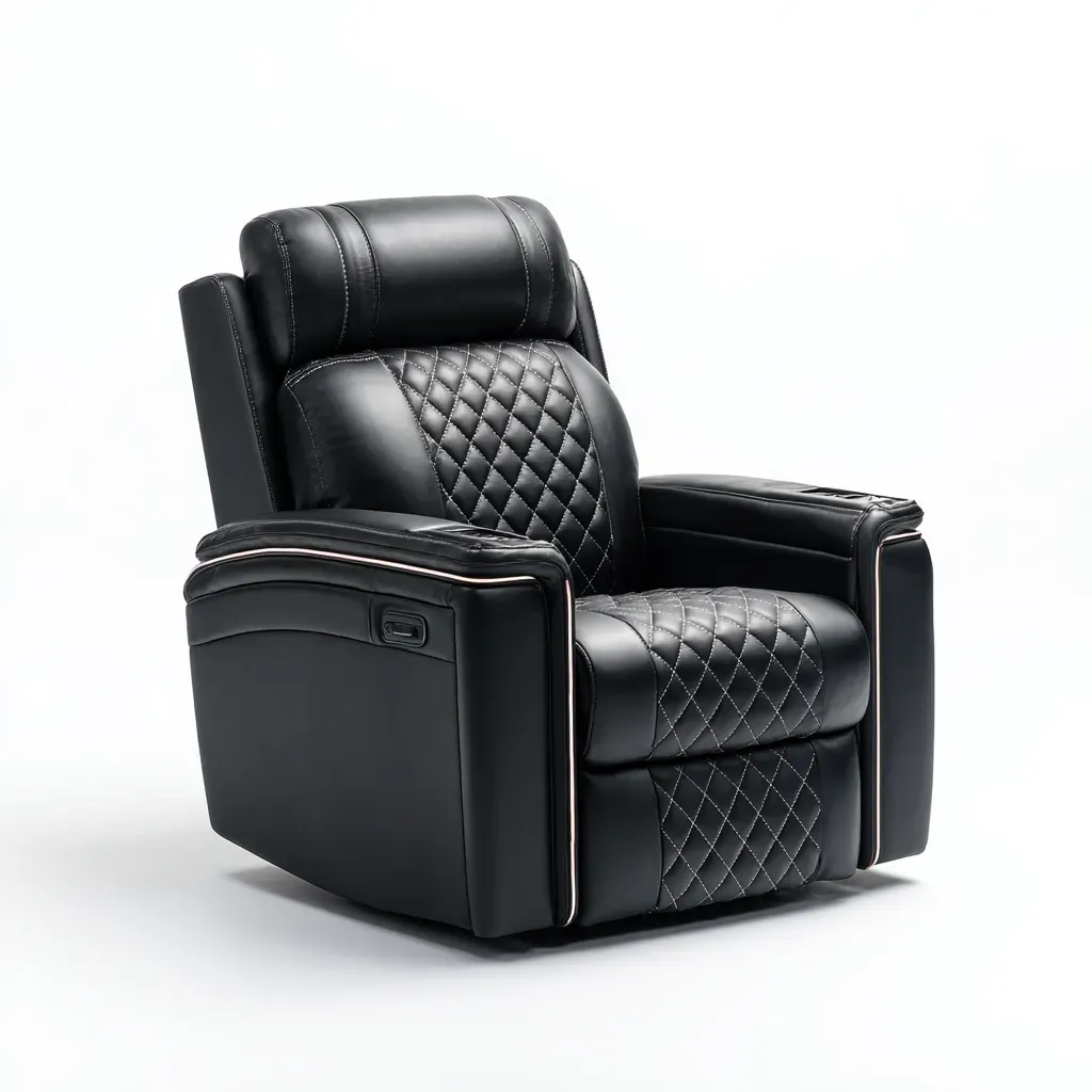 Fauteuil relax-cuir-92x98x110 cm-noir-fonction relaxation électrique-Havoraiabode