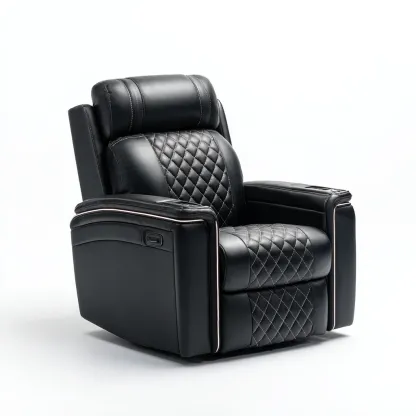 Fauteuil relax-cuir-92x98x110 cm-noir-fonction relaxation électrique-Havoraiabode