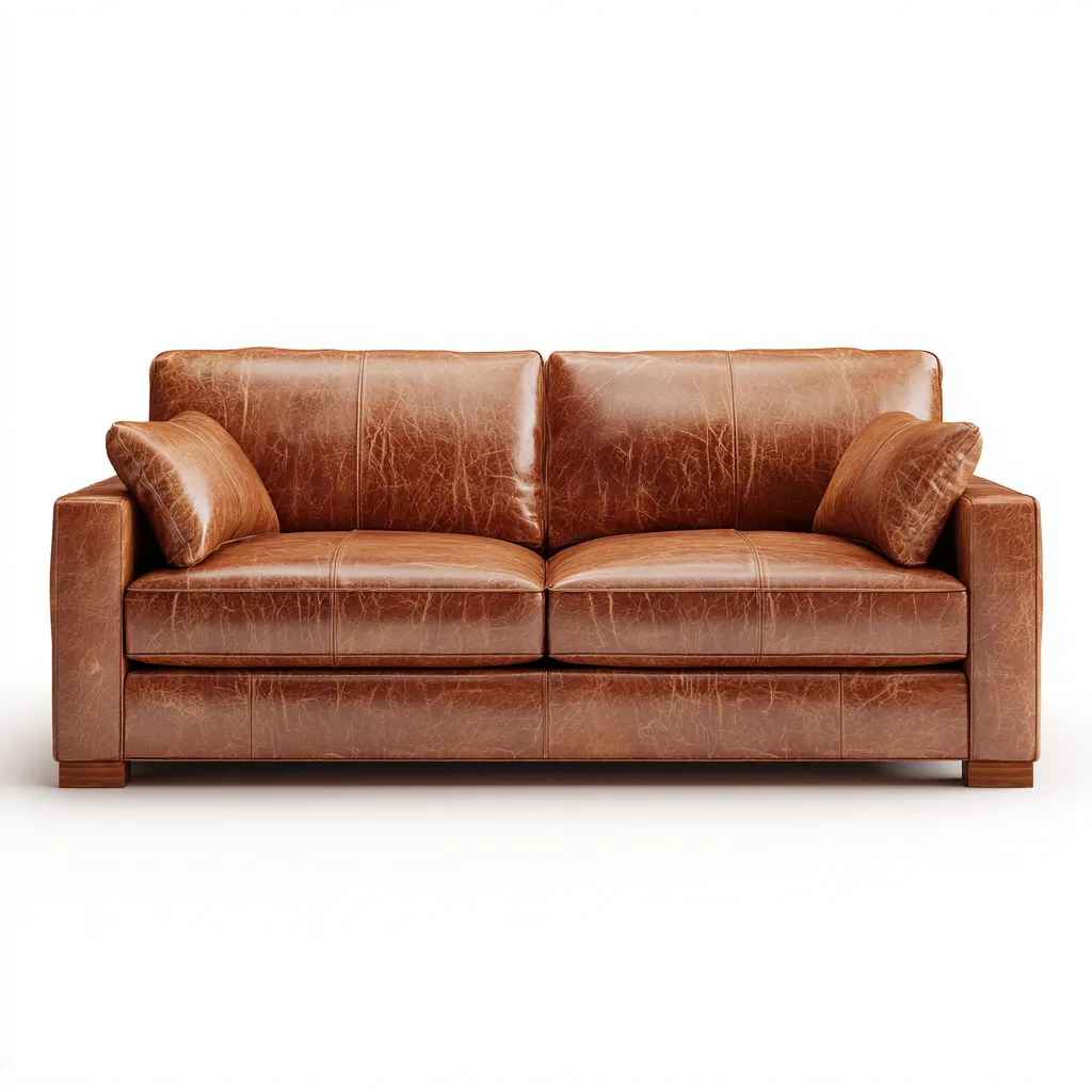 Canapé 2 places - Cuir - 184x92x84 cm - Marron - Style classique contemporain-Havoraiabode