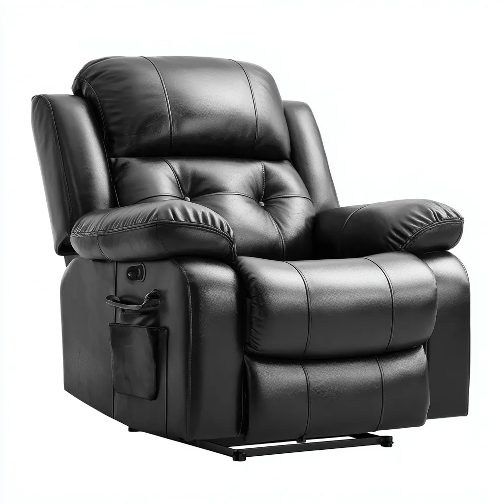 Fauteuil relax-cuir-96x100x108 cm-noir-style confort relax-Havoraiabode