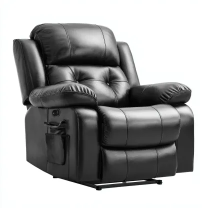 Fauteuil relax-cuir-96x100x108 cm-noir-style confort relax-Havoraiabode